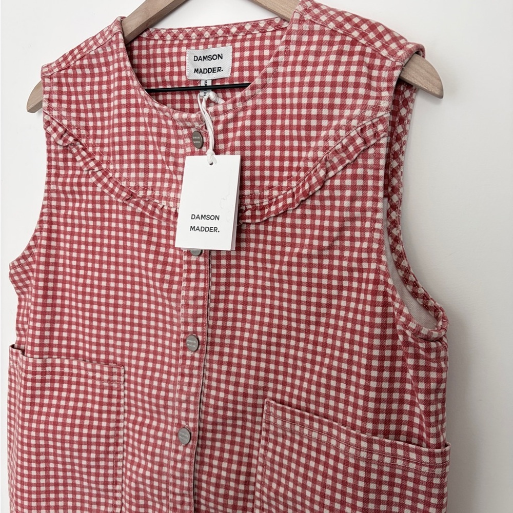 NEW Damson Madder Mari Vest Top Red Gingham Size 10 - Picture 8 of 11